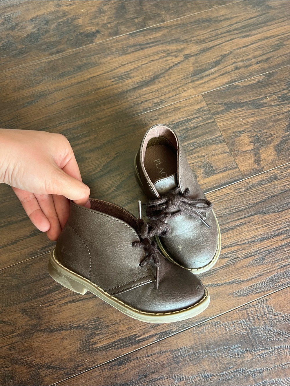 The Children’s Place Brown Lace-Up Toddler Boy Boots Formal Fall Shoes